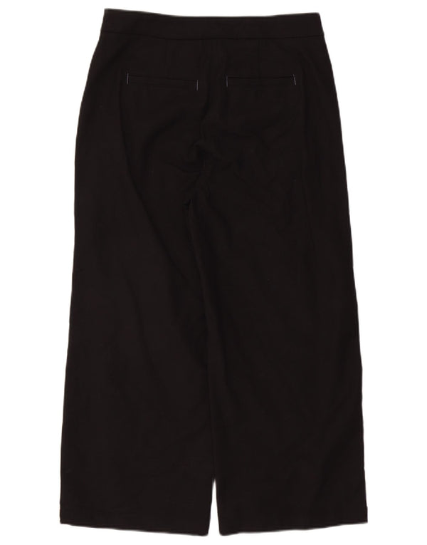 White Stuff Womens Cropped Trousers UK 10 Small W30 L24 Black Cotton