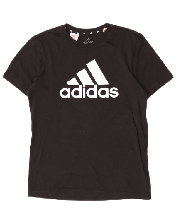 Adidas Jungen Graphic T-Shirt Top 15–16 Jahre, schwarze Baumwolle