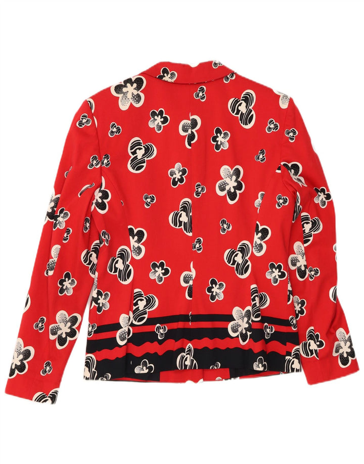 Mondi Herren-Blazerjacke mit 4 Knöpfen, EU 38, Mittelrot mit Blumenmuster