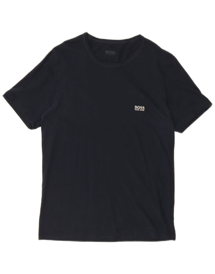 Hugo Boss Herren T-Shirt Top Large Marineblau Baumwolle
