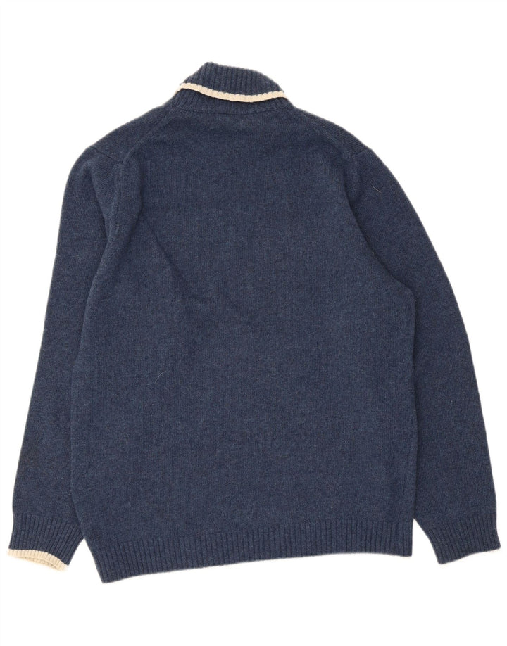 Sergio Tacchini Herren-Pullover mit Rollkragen, groß, marineblaue Wolle