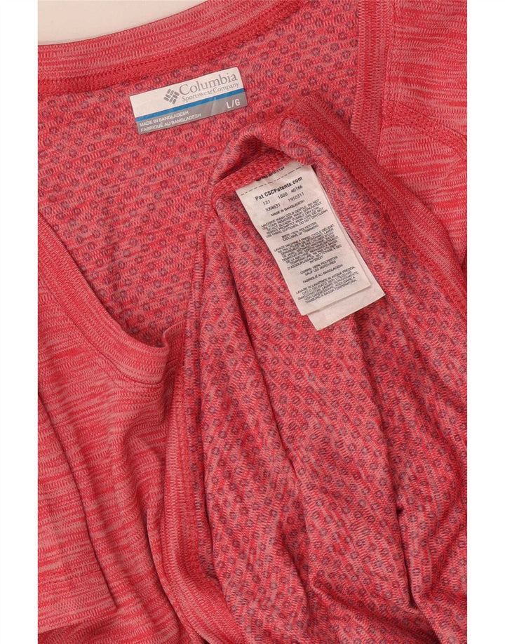 Columbia Damen T-Shirt Top UK 14 Large Rot geflecktes Polyester