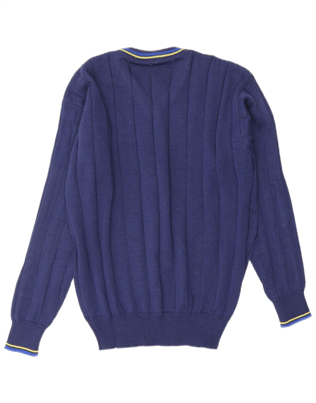 VINTAGE Herren-Pullover mit V-Ausschnitt in mittlerem Marineblau
