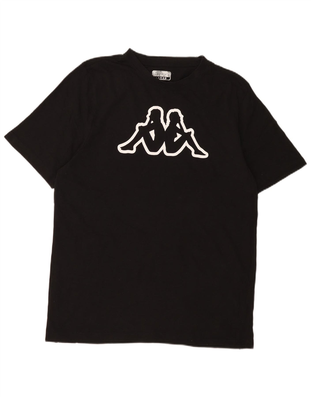 KAPPA Herren-T-Shirt mit Grafik, groß, aus schwarzer Baumwolle