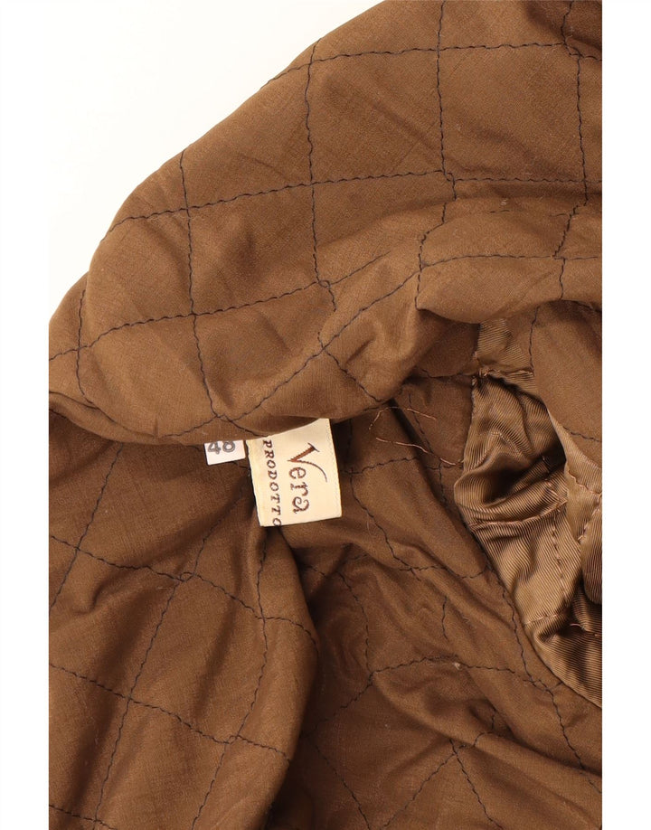 Fabiani Herren Wildlederjacke mit Kapuze IT 48 Mittelbraunes Leder