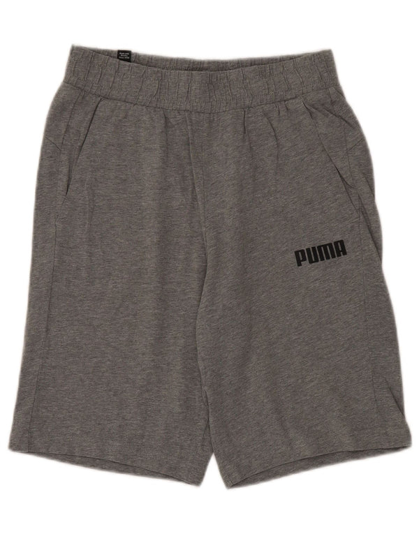 Puma Herren-Sportshorts, klein, grau gefleckte Baumwolle