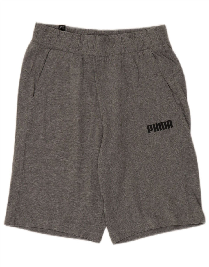 Puma Herren-Sportshorts, klein, grau gefleckte Baumwolle