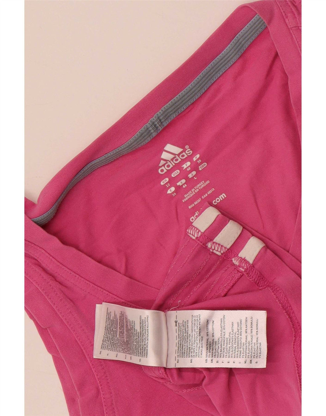 Adidas Damen Crop Vest Top UK 12 Mittelrosa Baumwolle