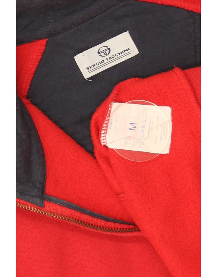 Sergio Tacchini Damen-Trainingsanzug-Top-Jacke, UK 14, mittelrote Baumwolle