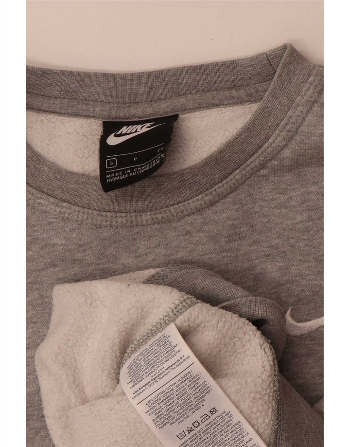 Nike Herren-Sweatshirt-Pullover, klein, grau gefleckte Baumwolle