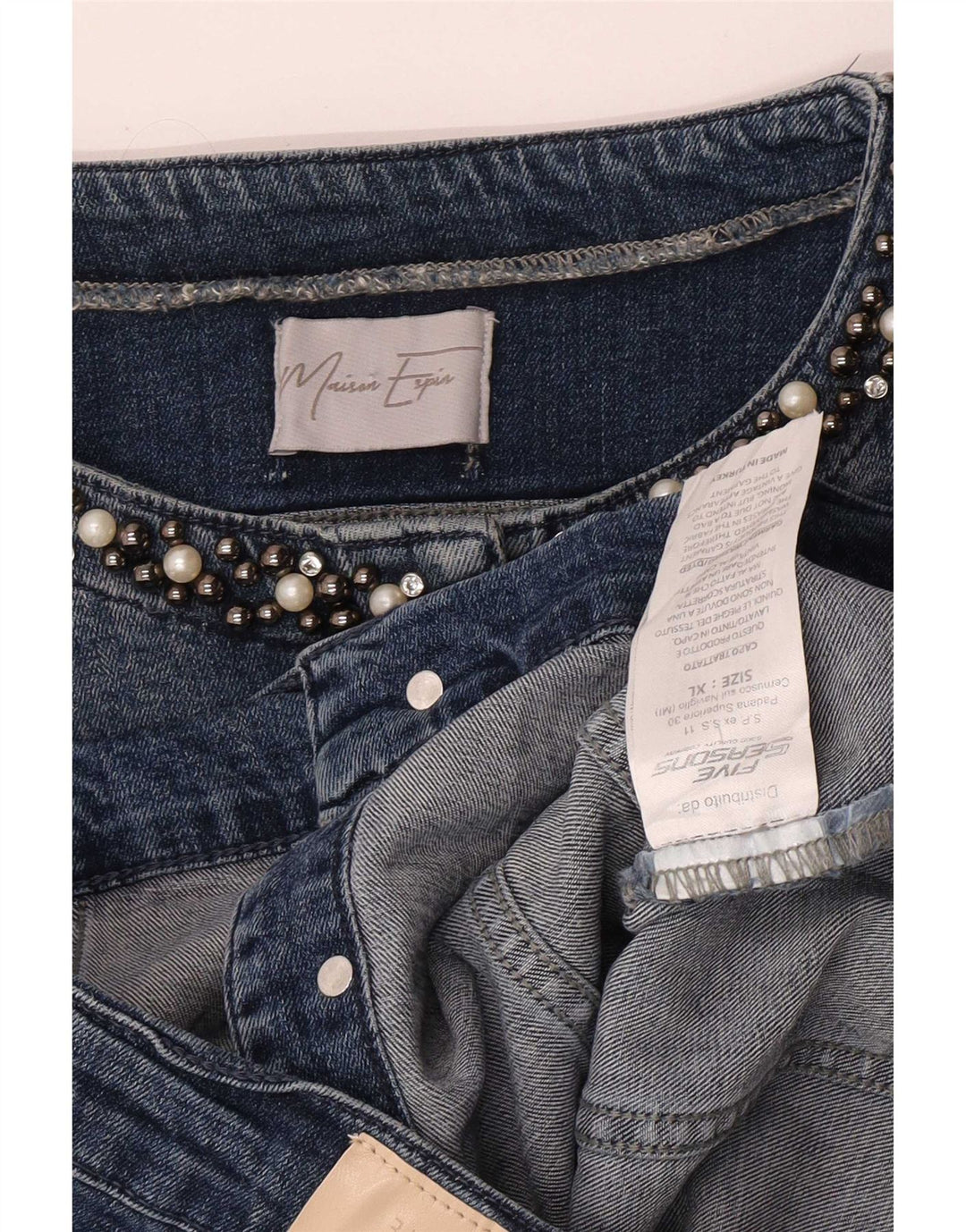 Vintage Damen Crop Jeansjacke UK 18 XL Blaue Baumwolle