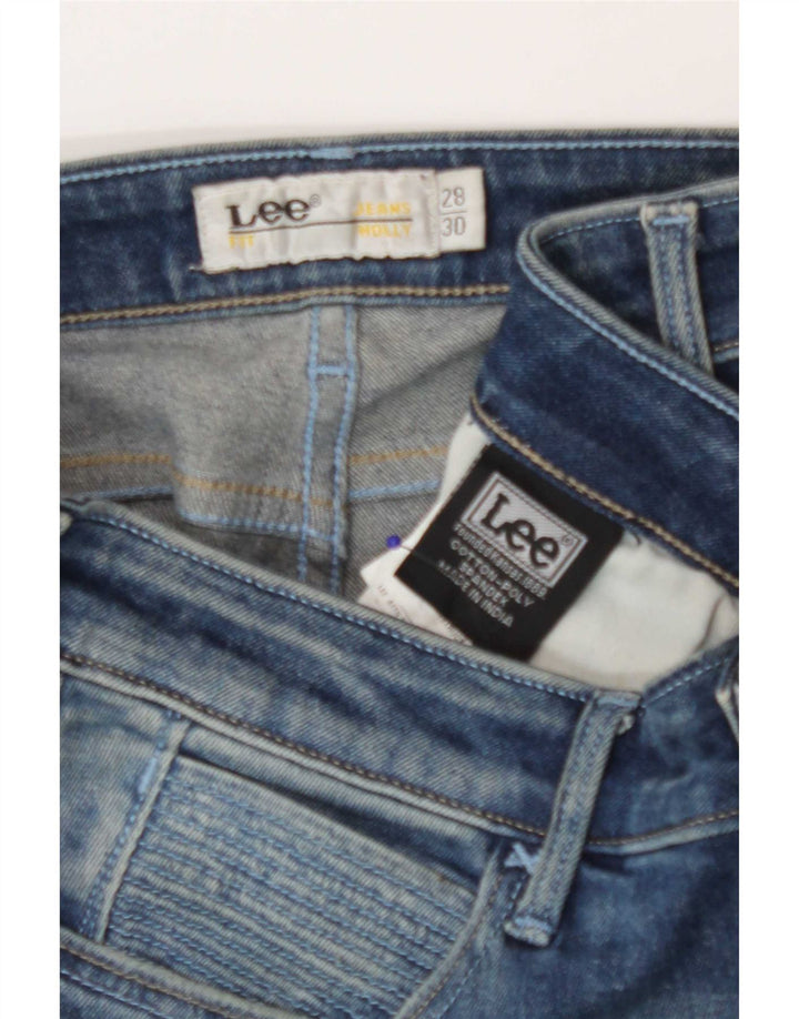 Lee Damen Distressed Skinny Jeans W28 L30 Blaue Baumwolle