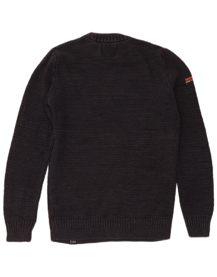 Superdry Herren-Pullover mit Rundhalsausschnitt, Größe S, marineblaue Baumwolle