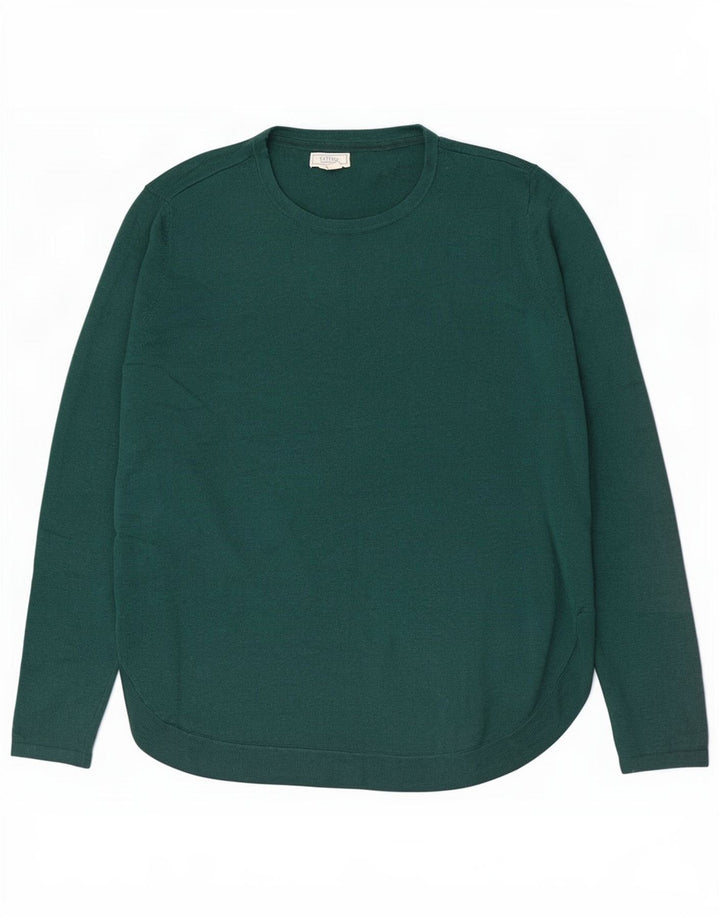 Fat Face Damen-Pullover mit Rundhalsausschnitt, UK 12, Mittelgrün, Polyester