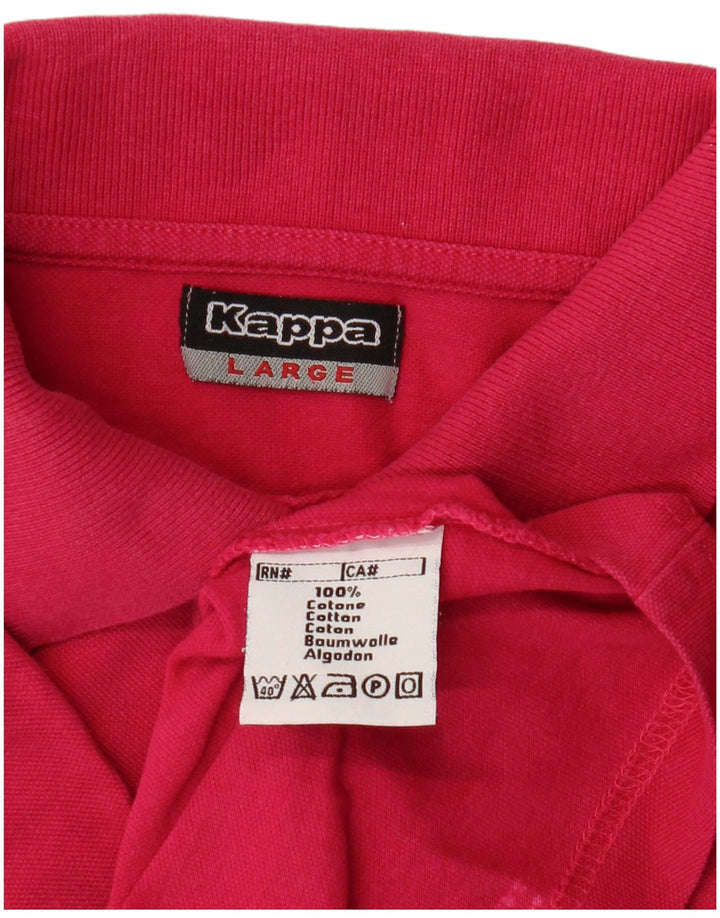 Kappa Herren-Poloshirt, groß, rosa Baumwolle