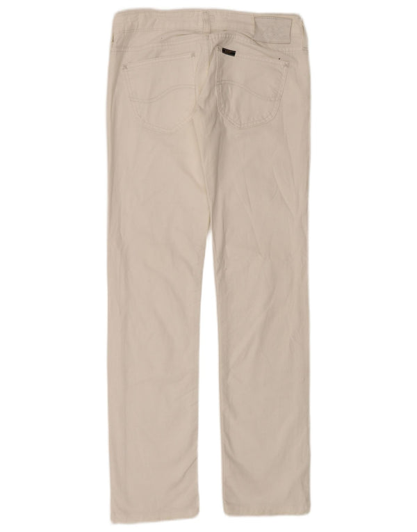 LEE Damen Straight Jeans W26 L33 Weiße Baumwolle