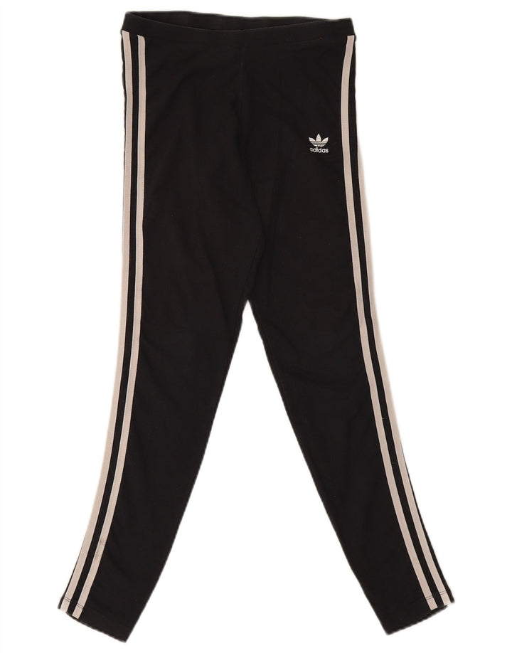 Adidas Damen Leggings UK 10 Small Schwarz Baumwolle