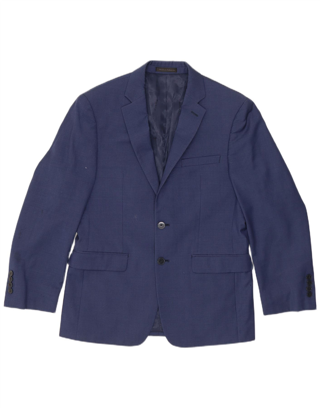 Calvin Klein Herren kurze 2-Knopf-Blazer-Jacke UK 38 Mittelmarineblaue Wolle