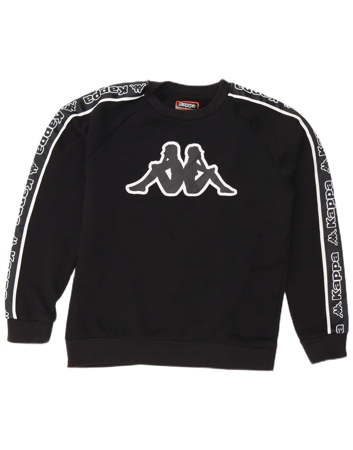 Kappa Herren-Sweatshirt mit Grafik, Größe S, schwarze Baumwolle