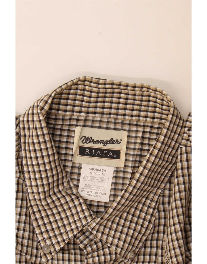 Wrangler Herren Riata Kurzarmhemd XL Grau Gingham Baumwolle