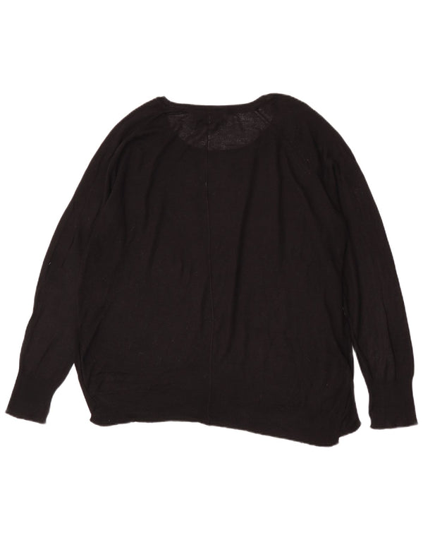 Zara Damen-Pullover mit U-Boot-Ausschnitt, Gr. 18, XL, schwarze Viskose