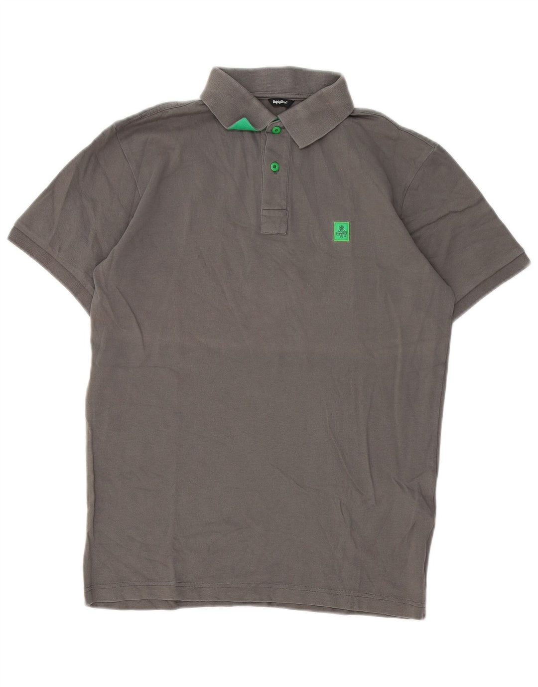 Refrigue Herren-Poloshirt aus mittelgrauer Baumwolle
