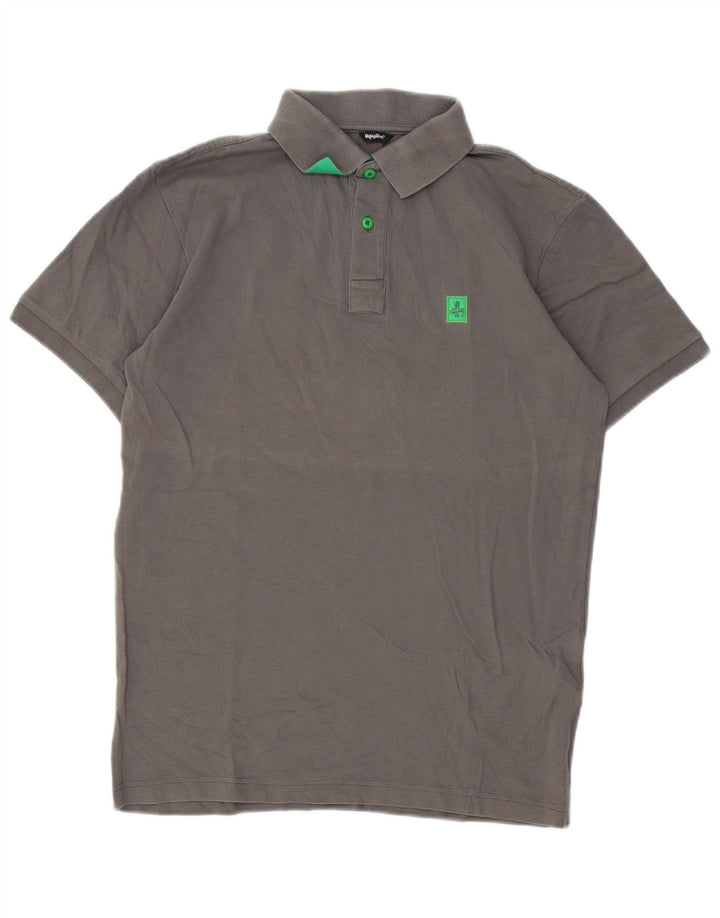 Refrigue Herren-Poloshirt aus mittelgrauer Baumwolle