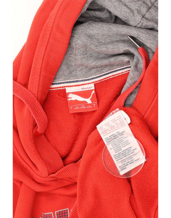 Puma Herren Graphic Hoodie Pullover Große rote Baumwolle