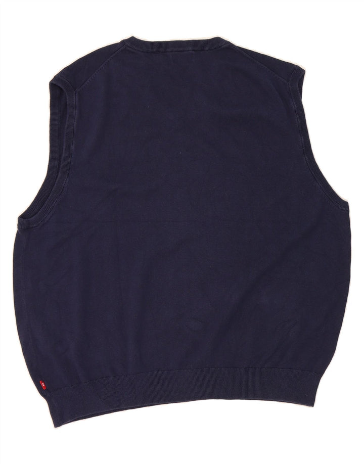 IZOD Mens Vest Tank Top 2XL Navy Blue Cotton Vintage Izod and Second-Hand Izod from Messina Hembry 