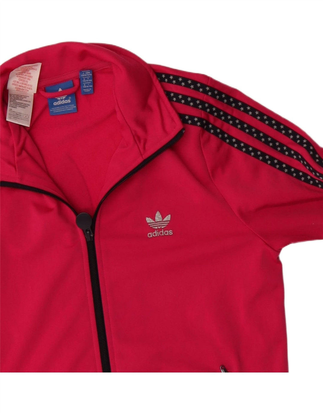 Adidas Mädchen-Trainingsanzugoberteil mit Grafik, 14–15 Jahre, rosa, Polyester