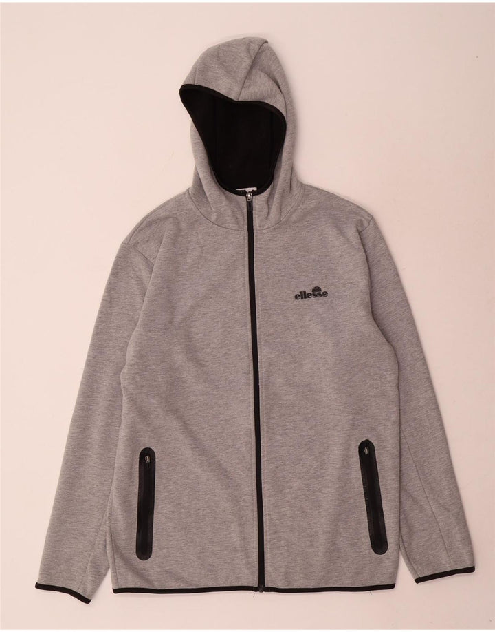 Ellesse Herren-Kapuzenpullover mit Reißverschluss, mittelgrau