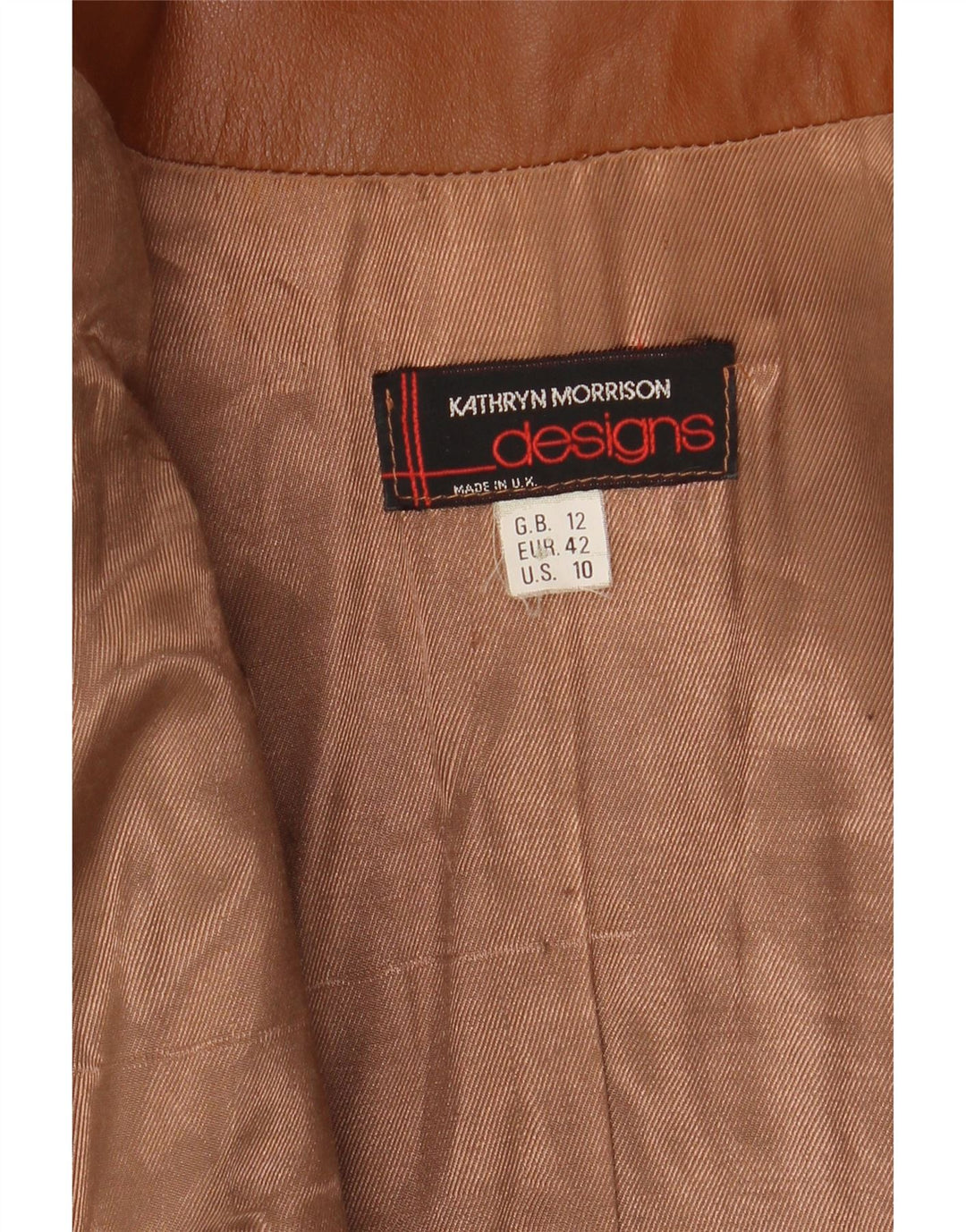 Vintage Damen Crop Military Lederjacke UK 12 Mittelbraun