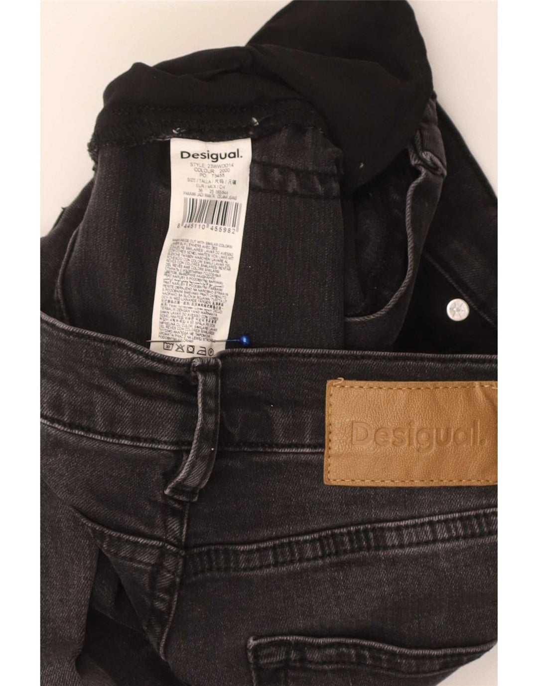 Desigual Damen Slim Flared Jeans EU 36 Small W26 L33 Schwarze Baumwolle