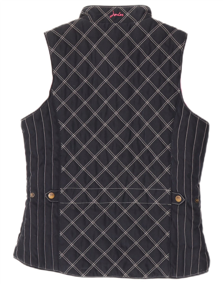 Joules Damen Wattierte Weste UK 10 Small Marineblaues Argyle/Diamant-Polyester
