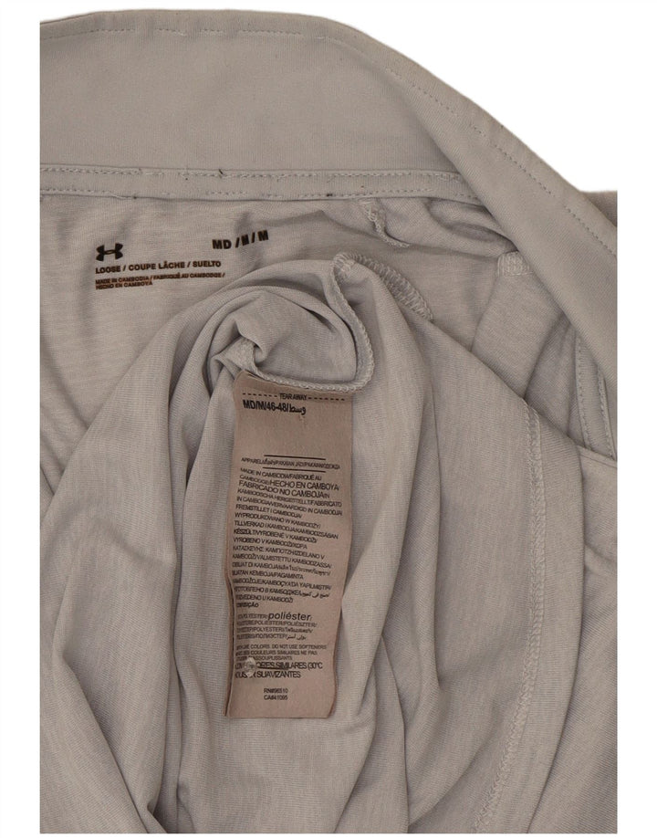 Under Armour Herren-Oberteil mit Reißverschluss und lockerer Passform, langärmlig, mittelgraues Polyester