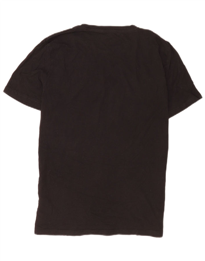 Jack & Jones Herren Grafik-T-Shirt-Oberteil aus mittelschwarzer Baumwolle