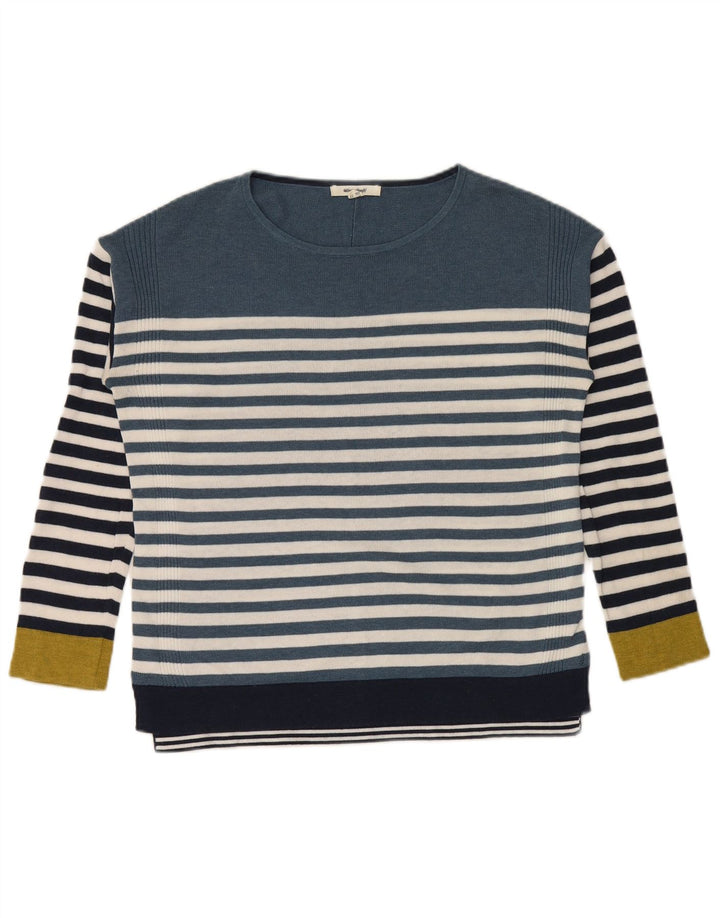 White Stuff Damen-Pullover mit U-Boot-Ausschnitt, Gr. 8, klein, blau gestreift