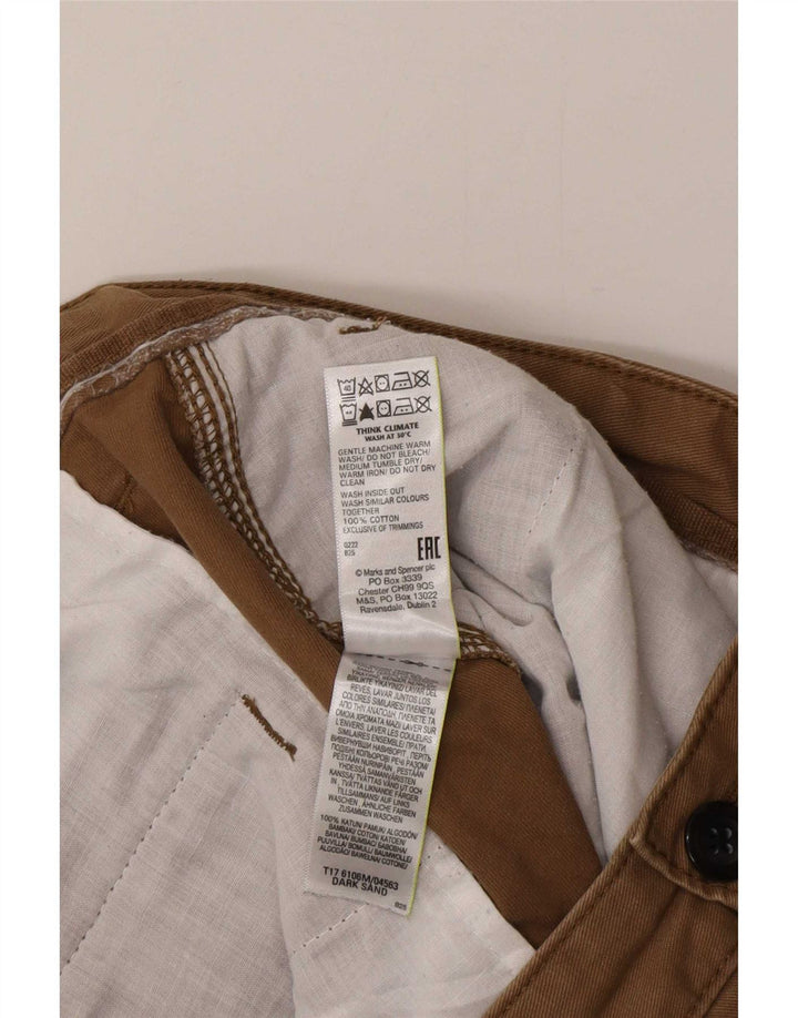 Marks & Spencer Herren Tapered Cargohose W38 L29 Braune Baumwolle