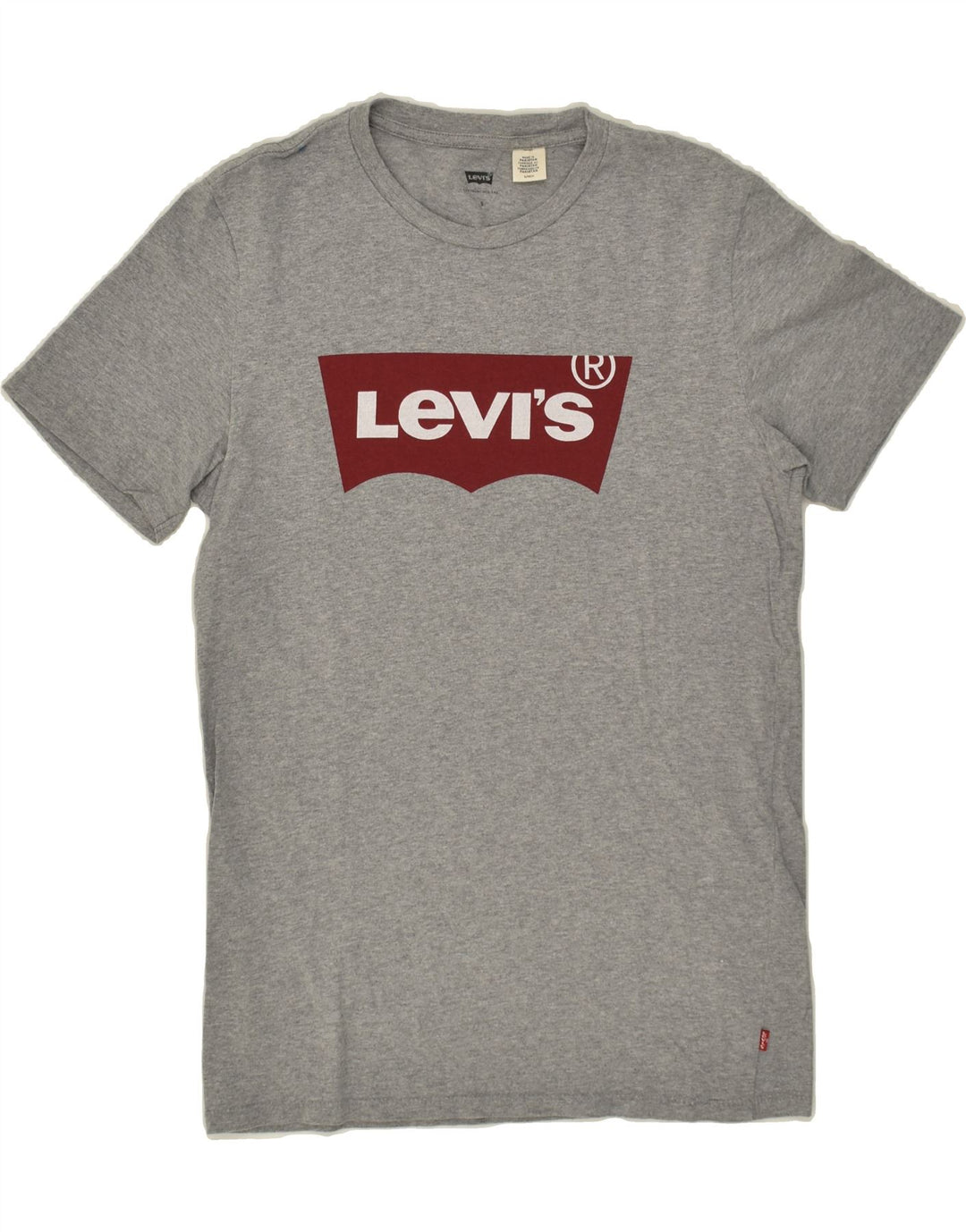 LEVI'S Mens Graphic T-Shirt Top Small Grey Cotton Vintage Levi's and Second-Hand Levi's from Messina Hembry 
