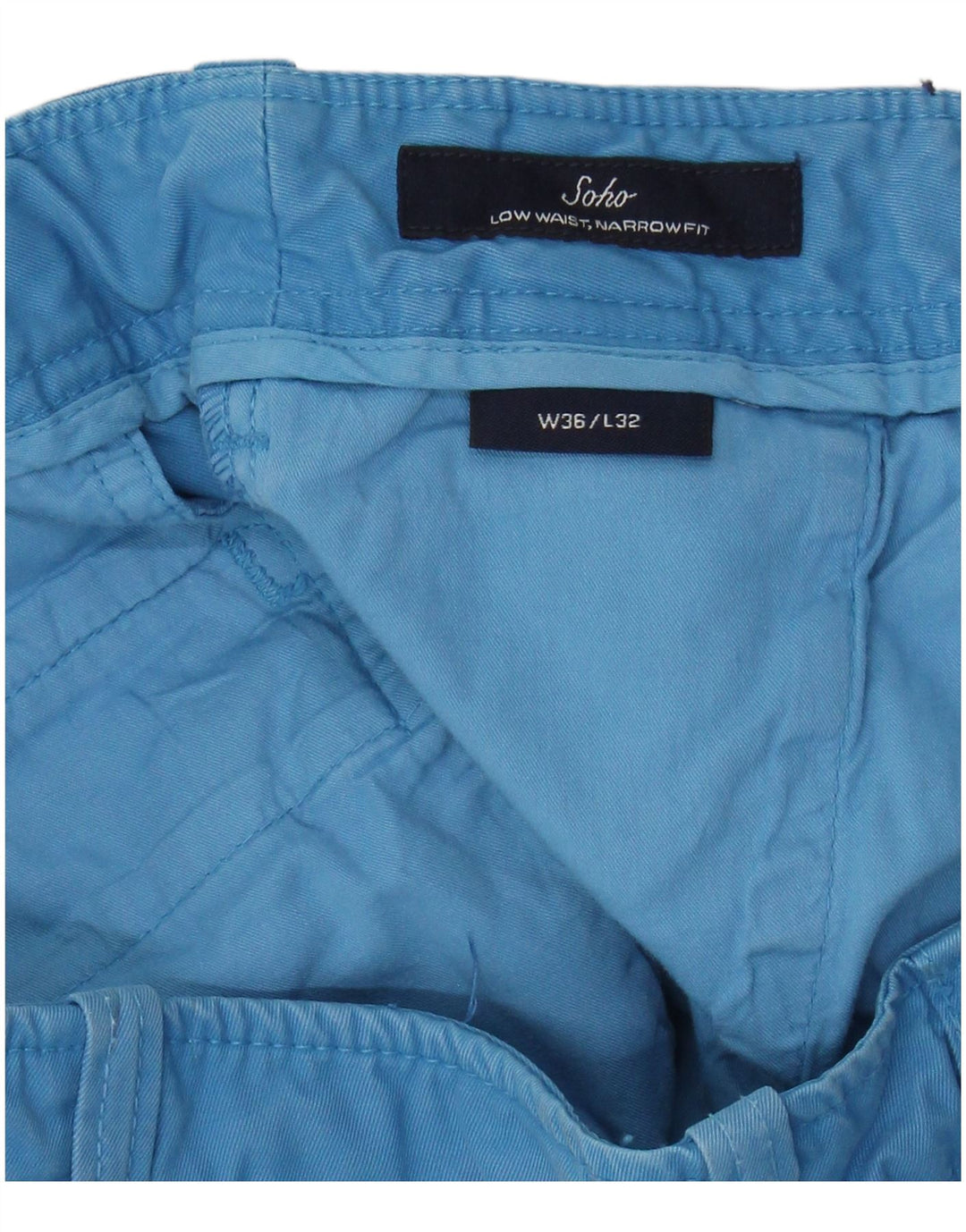 GANT Herren Soho Low Waist Slim Chino Hose W36 L32 Blaue Baumwolle