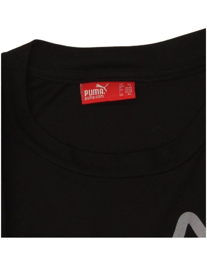 Puma Herren Grafik T-Shirt Top XL Schwarz Baumwolle