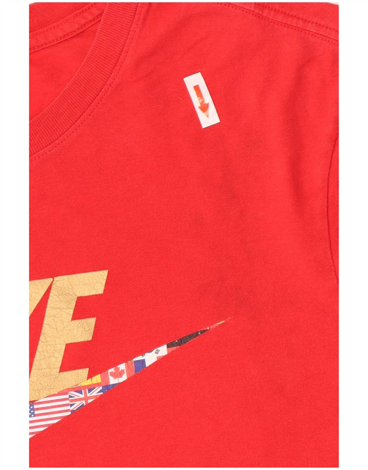 Nike Herren-T-Shirt mit Grafik, mittelrote Baumwolle
