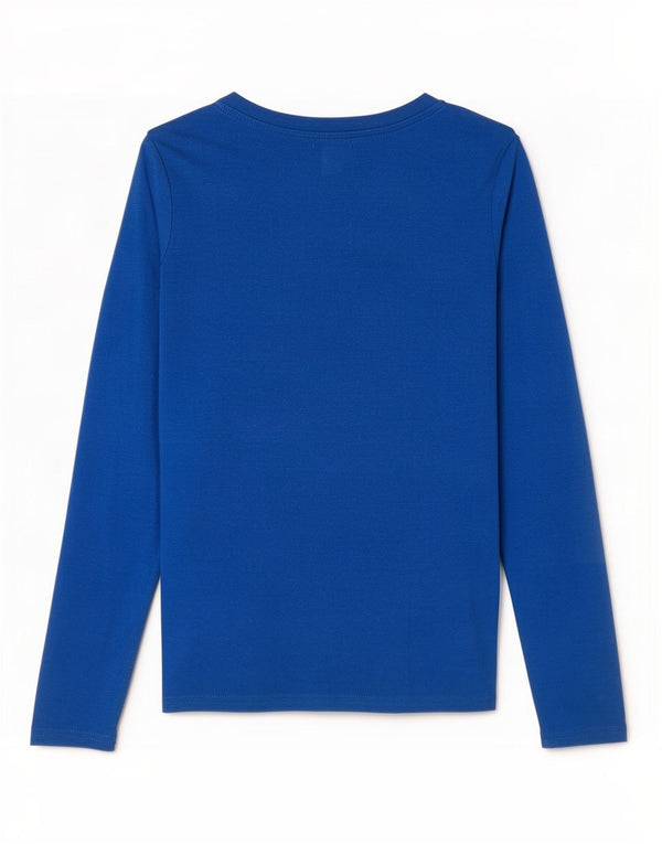 U.S. Polo Assn. Damen Top Langarm UK 10 Small Blaue Baumwolle