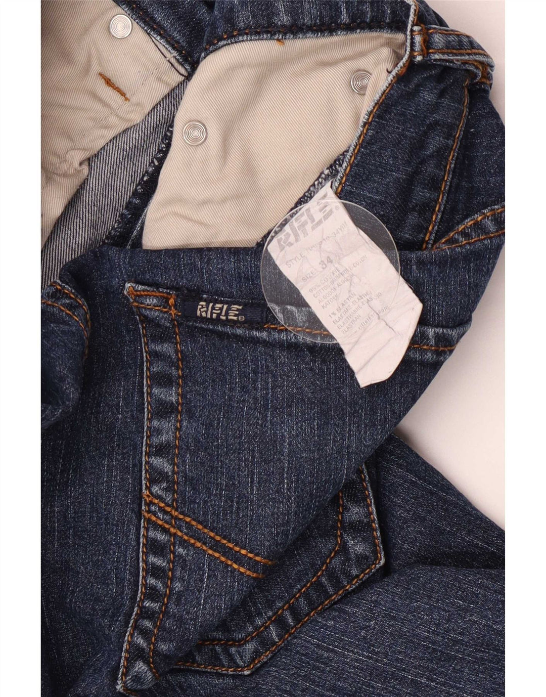 Rifle Herren Straight Jeans W34 L26 Blaue Baumwolle