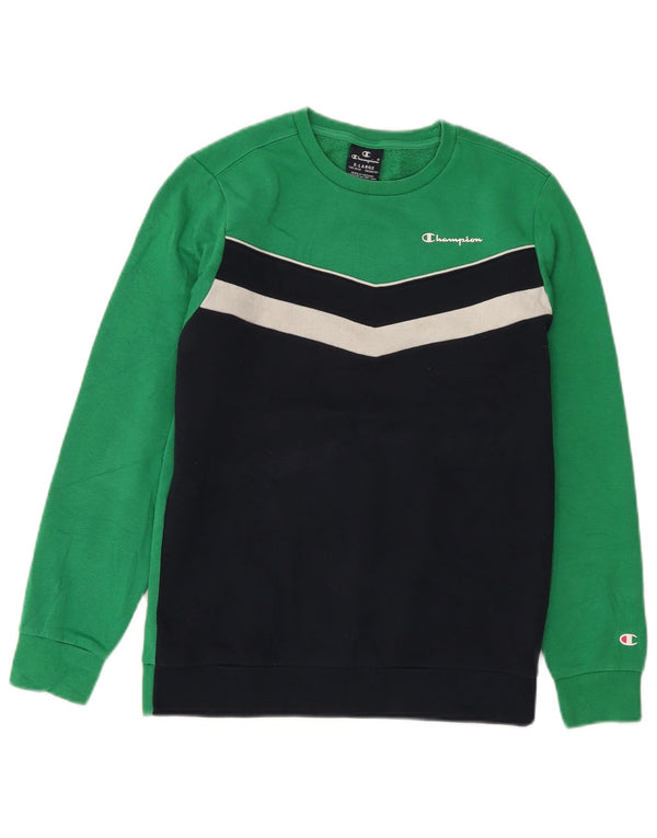 Champion Sweatshirt-Pullover für Jungen, 13–14 Jahre, XL, Grün, Farbblock