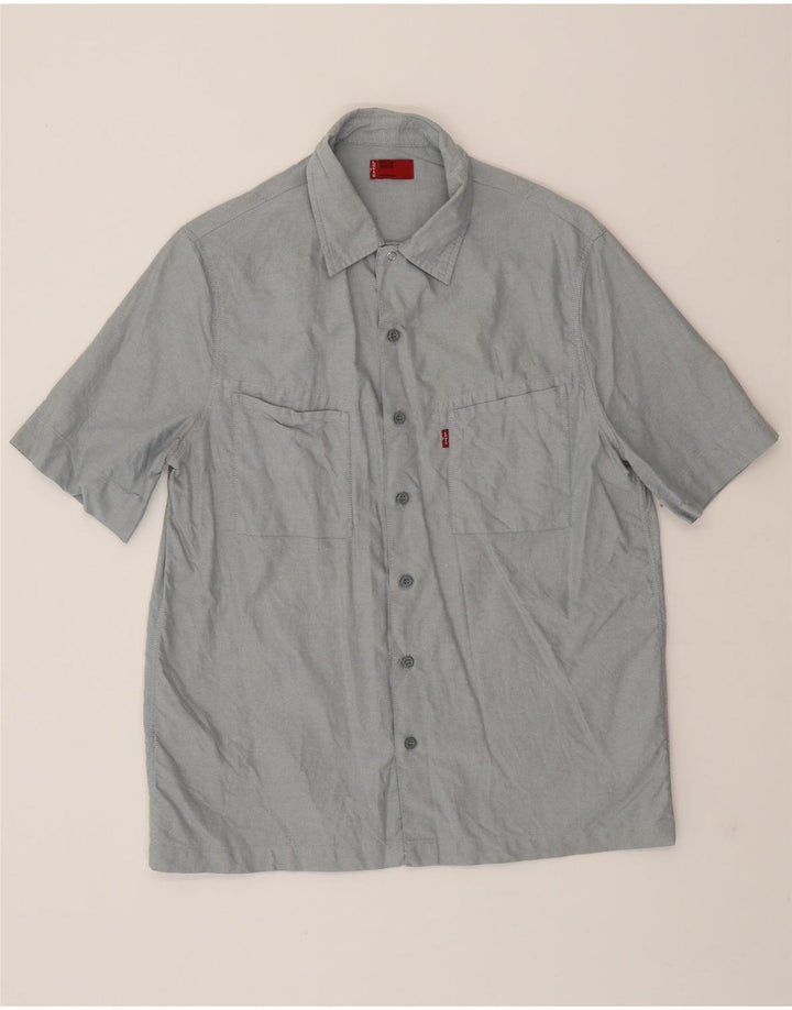 LEVI'S Mens Short Sleeve Shirt Medium Grey Cotton Vintage Levi's and Second-Hand Levi's from Messina Hembry 