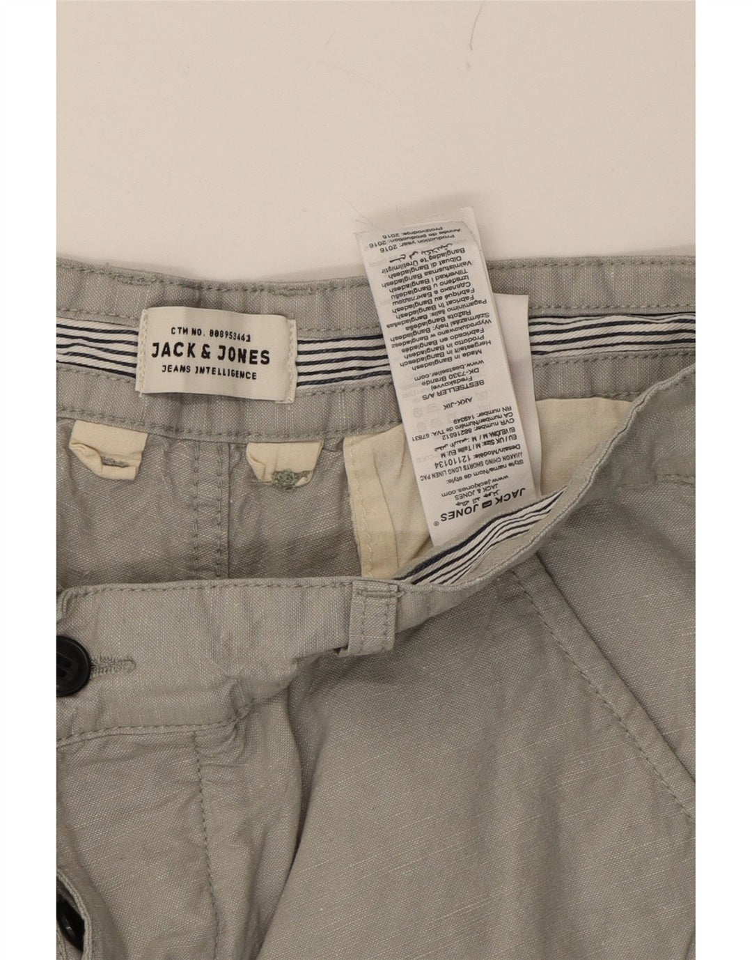 JACK & JONES Mens Regular Fit Chino Shorts Medium W31 Grey Cotton Vintage Jack & Jones and Second-Hand Jack & Jones from Messina Hembry 