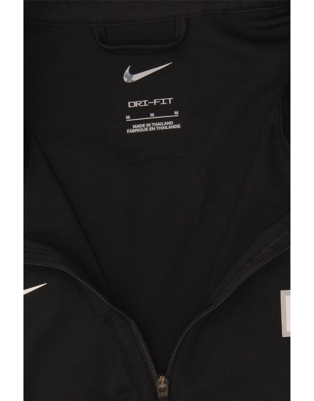 NIKE Mens Dri Fit Graphic Tracksuit Top Jacket Medium Black Polyester Vintage Nike and Second-Hand Nike from Messina Hembry 