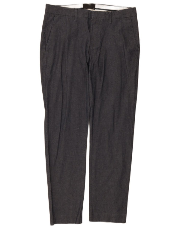 Marks & Spencer Herren Slim Fit Chinohose W32 L29 Marineblau gepunktet