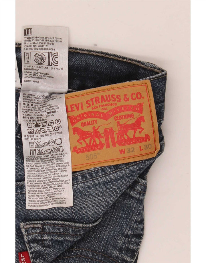 Levi's Herren 505 Straight Jeans W32 L30 Blaue Baumwolle